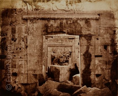 Félix TEYNARD (Français, 1817-1892) Kalabcheh (Talmis) - Ruines du temple - Vue intérieure...