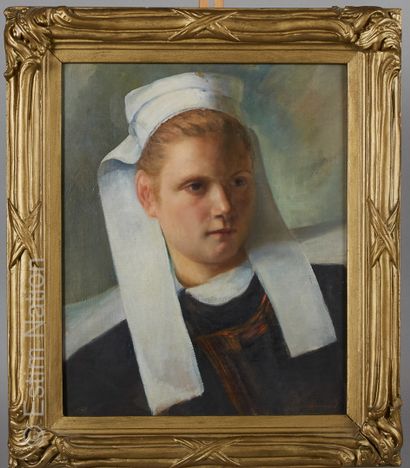 ATELIER VICTOR MENARD Victor Pierre MENARD (1857-1930)



"Jeune fille de Bannalec"



Huile...
