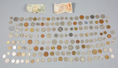 Monnaies Petite collection de monnaies anciennes étrangères et billets (Allemagne,...