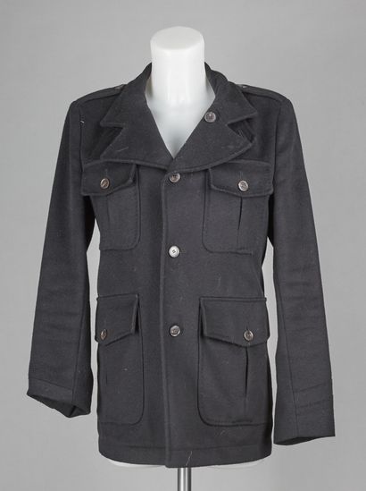 PRESTIGE STANBRIDGE (modèle Segur) VESTE en laine et polyester noir, quatre poches...