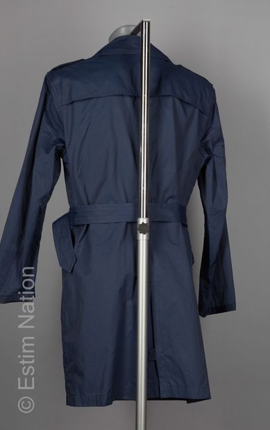 DKNY TRENCH COAT en coton et polyester marine, ceinture (T S) (traces sur la cei...