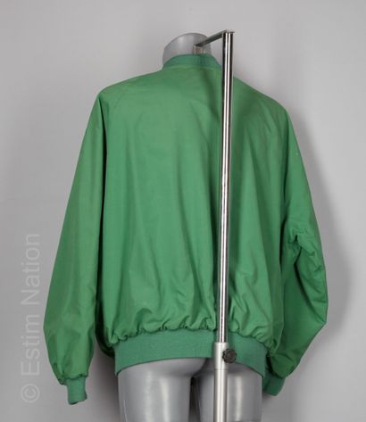 CARVEN GOLF BOMBER in green cotton and polyester, with ribbed edges, striped lining...