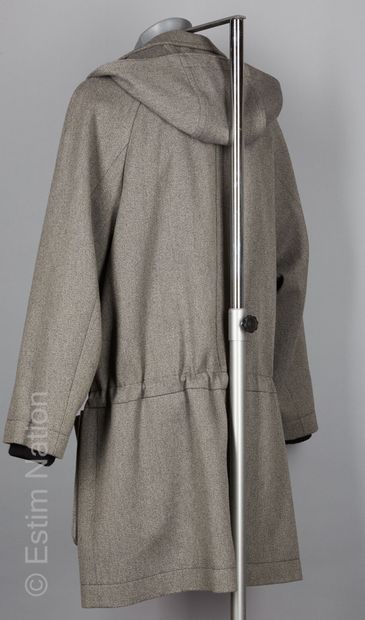 CARVEN MANTEAU d'inspiration duffle coat en acrylique, laine et coton mélangé gris,...