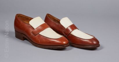 CHURCH'S (MODIFICATION CATALOGUE) 
Pair of cognac box and off white grained leather...