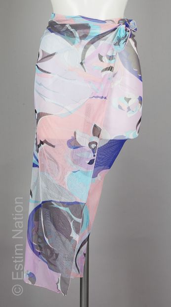 Emilio PUCCI ENSEMBLE DE PLAGE en maille jersey translucide à décor floral multicolore...