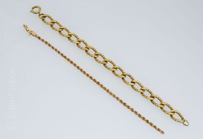 BRACELET ORS Twisted two-tone 18K (750°/00) gold bracelet, with an accident on the...