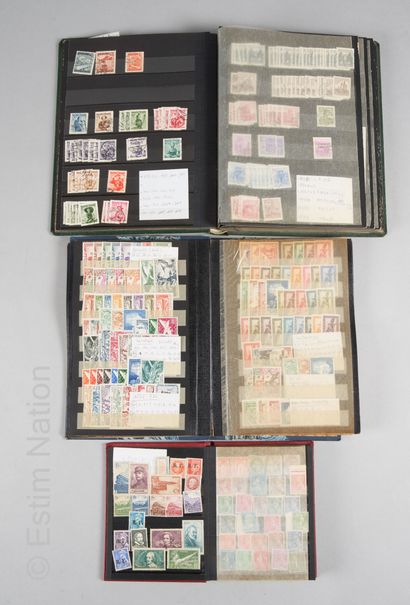 PHILATELIE 9 albums de timbres (**/*/O) + 10 Carnets de circulation: Andorre français...
