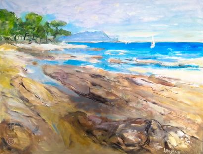 Serge BAJAN (né en 1936) Presqu'île de Quiberon, Bretagne

Acrylique sur toile signée,...