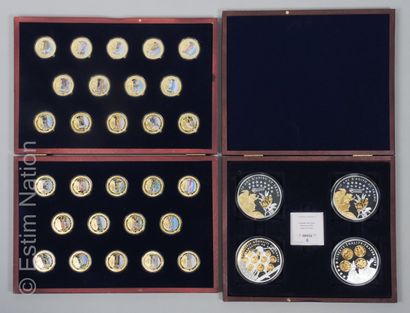MEDAILLES ET MONNAIES Importante collection de médailles et monnaies en cuivre et...