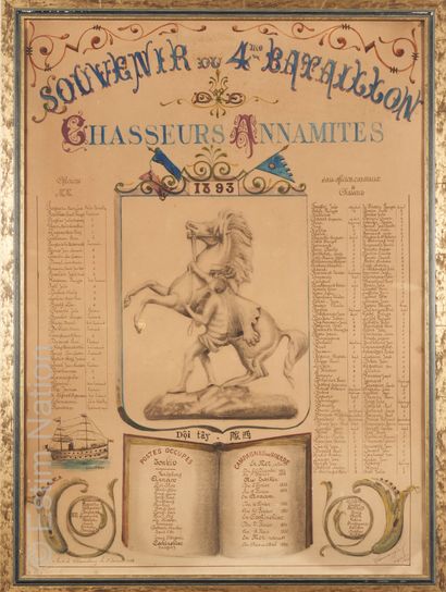 SOUVENIRS HISTORIQUES Souvenir du IVe bataillon de chasseurs Annanites.



Dessin...