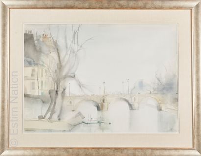 PARIS ECOLE CONTEMPORAINE



Pont Marie à Paris.



Aquarelle sur papier, signée...