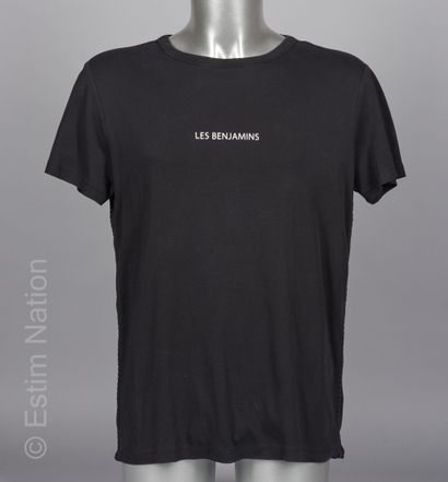 DIRK BIKKEMBERGS, LES BENJAMINS TWO TEE SHIRTS in black cotton applied with the logo...