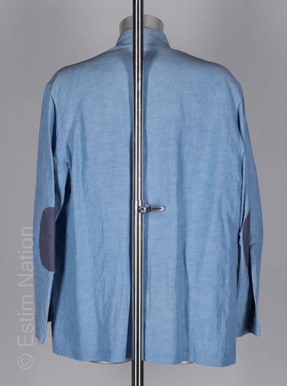 ARNYS JACKET "Forestière" on the model created in 1947 in sky blue linen and silk...
