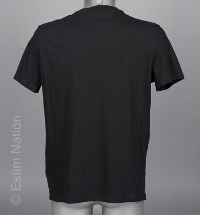 VALENTINO Black cotton TEE SHIRT with tone on tone logo (T XL)