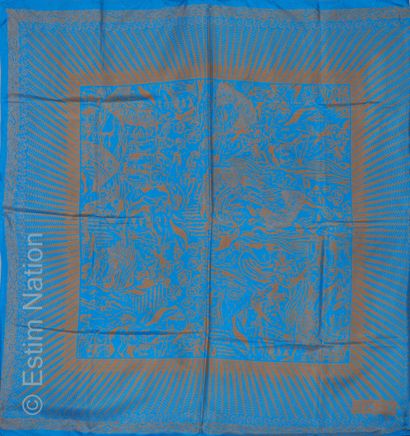 HERMES PARIS, CHACOK SQUARE in printed silk twill titled "Camails" (discolorations),...