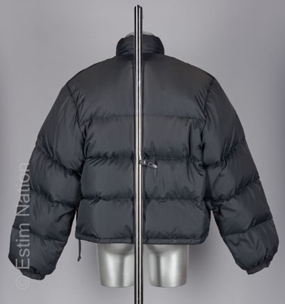 CHEVIGNON Black nylon down-filled down jacket, zipper, snaps, two velcro pockets...