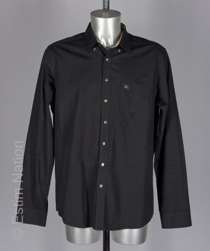 BURBERRY LONDON, TASSI TWO SHIRTS: the first one in black cotton, tartan collar (approx....