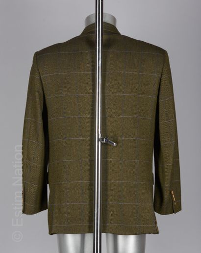 ARTHUR & FOX Jacket in wool and cashmere, Loro Piana fabric, with green herringbone...