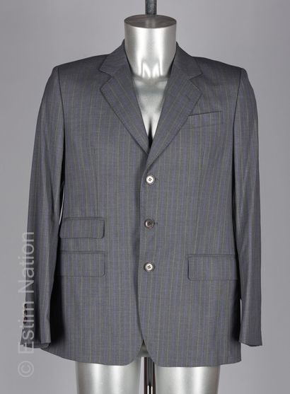 FRANCK NAMANI, DORMEUIL, ERMENEGILDO ZEGNA BLAZER en laine froide tissée vert (T...