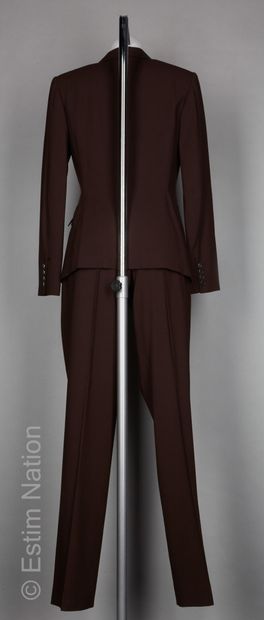 HERMÈS Paris Par Jean Paul Gaultier TAILLEUR PANTALON en laine vierge chocolat :...