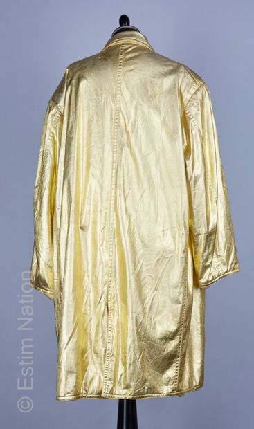 PER SPOOK PARDESSUS en polyamide doré oversize, deux poches, doublure en soie (décolorations...