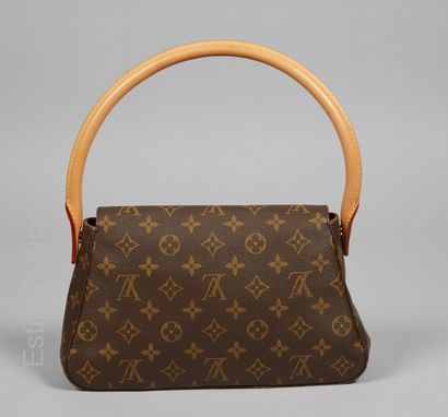 LOUIS VUITTON (2003) BAG "MINI LOOPING" in 42Monogram canvas and natural leather...