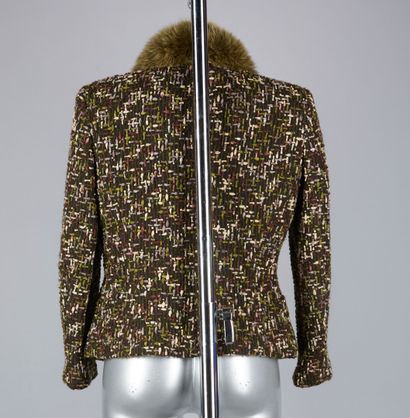 Georges RECH VESTE en tweed de laine fantaisie chinée dans les tons vert, beige et...