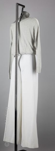 CHLOE (COLLECTION PRINTEMPS-ETE 2007), IKKS PANTALON LARGE en coton blanc, taille...