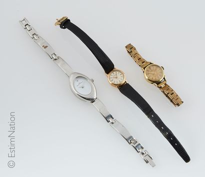 LOT DE MONTRES Lot de montres de dame comprenant :

- une montre en acier de marque...