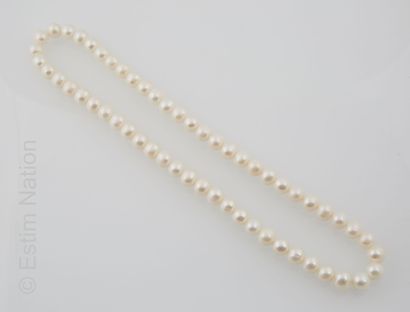 COLLIER PERLES Collier composé de perles de culture d'eau douce montées sur fil élastique....