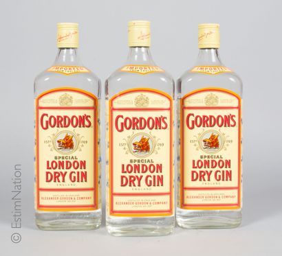 Gin 3 bouteilles Gin Gordon's London Dry Gin England 

(47,3% vol. / 1L) (e. lm)...