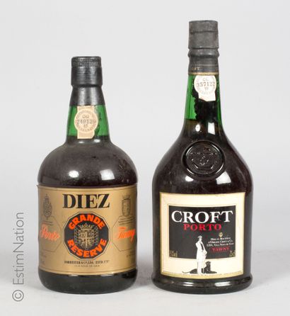 PORTO 2 bouteilles : 1 Porto Croft Tawny (20% vol. / 75cl), 1 Porto Diez Grande Réserve...