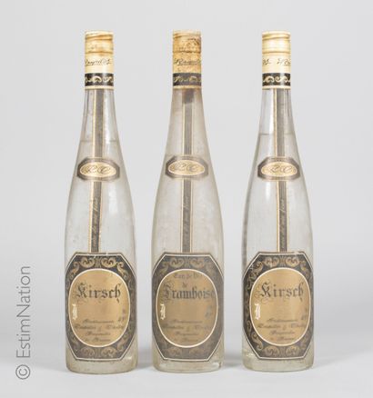 EAU-DE-VIE 3 bouteilles Kirsch Raspiller Cholley 

(45% vol. / 70cl) (N. lb, 1 b,...