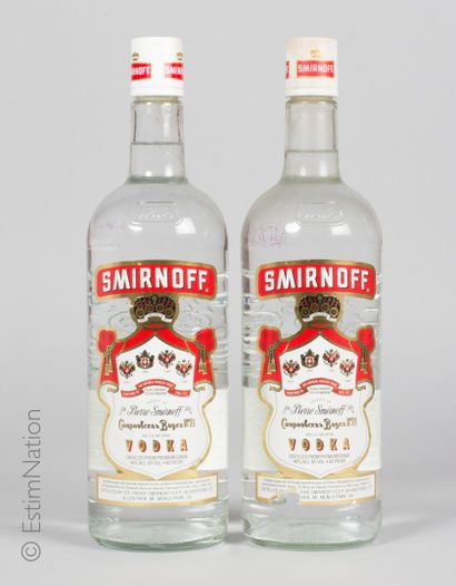 Vodka 2 bouteilles Vodka Smirnoff 

(40% vol. / 1L) (e. lf) Bot.1980s