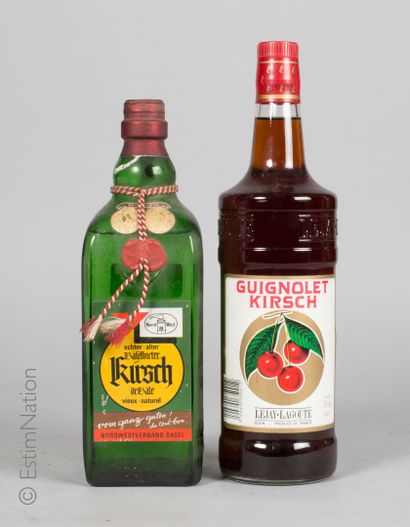 EAU-DE-VIE 2 bouteilles : 1 Kirsch Lejay Lagoute (15% vol. / 1L), 1 Kirsch Baldbieter

(e....