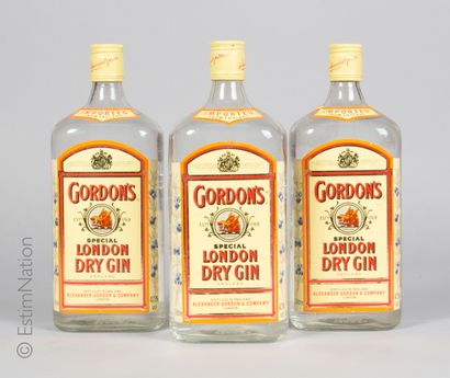 Gin 3 bouteilles Gin Gordon's London Dry Gin England 

(47,3% vol. / 1L) (e. lm)