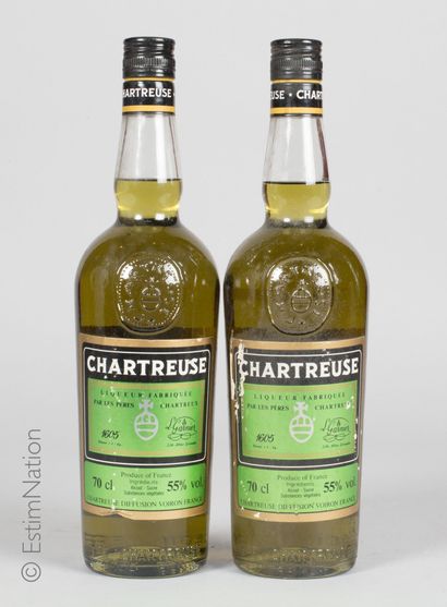 Liqueur 2 bouteilles Liqueur Chartreuses (verte) 

Chartreuse diffusion voiron France...