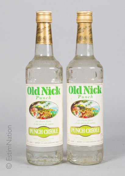 RHUM 2 bouteilles Rhum Old Nick Punch Créole 

(25%vol. / 70cl) (e. lm)