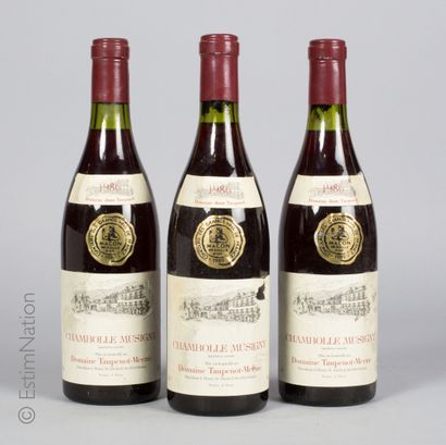 BOURGOGNE 3 bouteilles Chambolle-Musigny 1986 Domaine Taupenot-Merme (E. a, t, m,...