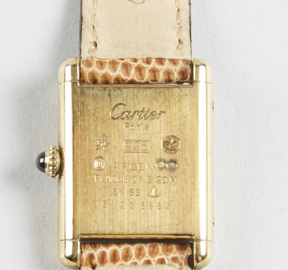 CARTIER - TANK MUST Lady's watch in vermeil 800 thousandths with mechanical movement...