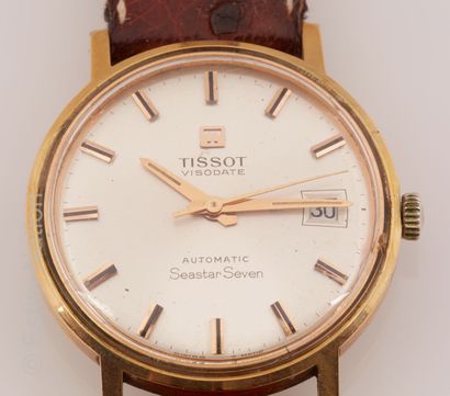 TISSOT - Visio date - Seastar Seven Gold-plated dress watch with automatic movement.



...