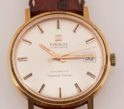 TISSOT - Visio date - Seastar Seven Montre de ville en plaqué or à mouvement automatique.



...