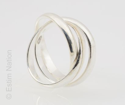 BAGUE TROIS ANNEAUX ARGENT Ring three interlaced rings in silver (925 thousandths)....