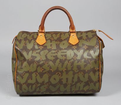 LOUIS VUITTON X STEPHEN SPROUSE (2001) BAG "SPEEDY" in Monogram Graffiti canvas and...