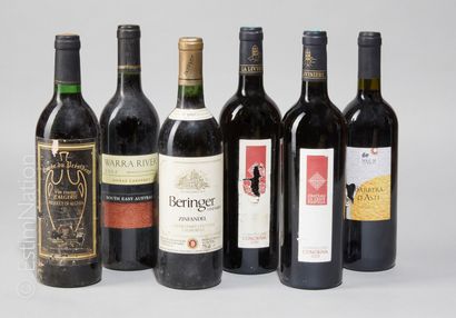 DIVERS 
6 bouteilles Panaché Vin étranger : 1 Californie, 1 Australie, 1 Italie,...