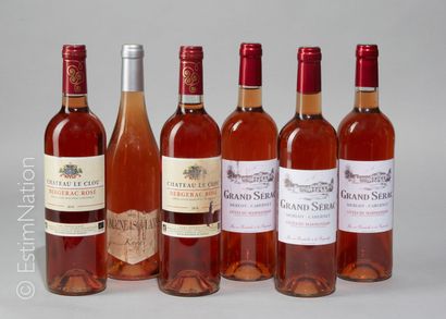 DIVERS 6 bouteilles Panaché rosé : 3 Côtes du Marmandais, 2 Bergerac rosé 2014, 1...