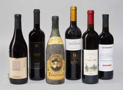 DIVERS 6 bouteilles Panaché vin étranger : 2 Italie 2016, 1 Chili 2006, 1 Italie...