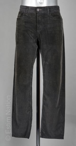 BERLUTI PANTALON en coton milleraies anthracite (T 52)