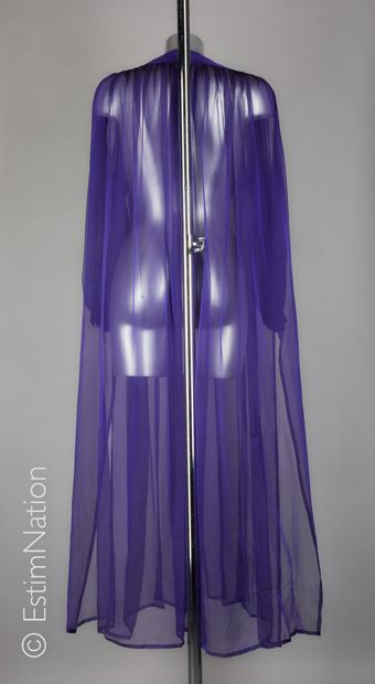 ANONYME Couture TUNIQUE d'inspiration robe d'hôtesse en soie chatoyant violet, manches...