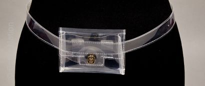 CHANEL COSMETIQUES POCKET and its belt in PVC, press studs showing the logo (new...